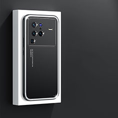 Coque Luxe Aluminum Metal Housse et Bumper Silicone Etui JL1 pour Vivo X80 Pro 5G Noir
