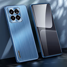 Coque Luxe Aluminum Metal Housse et Bumper Silicone Etui JL1 pour Xiaomi Mi 14 Pro 5G Bleu