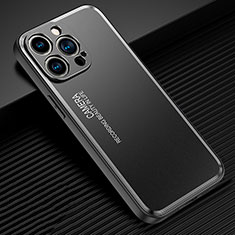 Coque Luxe Aluminum Metal Housse et Bumper Silicone Etui JL2 pour Apple iPhone 15 Pro Max Noir
