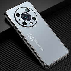Coque Luxe Aluminum Metal Housse et Bumper Silicone Etui JL2 pour Huawei Honor Magic4 Pro 5G Bleu