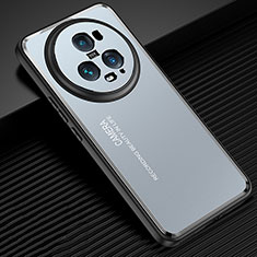 Coque Luxe Aluminum Metal Housse et Bumper Silicone Etui JL2 pour Huawei Honor Magic5 Pro 5G Bleu