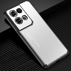 Coque Luxe Aluminum Metal Housse et Bumper Silicone Etui JL2 pour Xiaomi Redmi Note 13 Pro 5G Argent