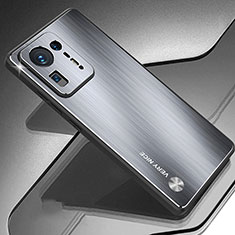 Coque Luxe Aluminum Metal Housse et Bumper Silicone Etui JS1 pour Xiaomi Mi Mix 4 5G Argent