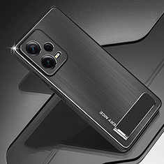 Coque Luxe Aluminum Metal Housse et Bumper Silicone Etui JS2 pour Xiaomi Redmi Note 12 Explorer Noir