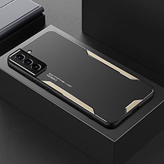 Coque Luxe Aluminum Metal Housse et Bumper Silicone Etui M01 pour Samsung Galaxy S21 FE 5G Or