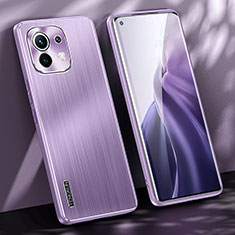 Coque Luxe Aluminum Metal Housse et Bumper Silicone Etui M01 pour Xiaomi Mi 11 Lite 4G Violet