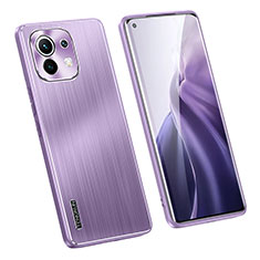 Coque Luxe Aluminum Metal Housse et Bumper Silicone Etui M02 pour Xiaomi Mi 11 5G Violet