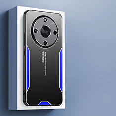 Coque Luxe Aluminum Metal Housse et Bumper Silicone Etui PB1 pour Huawei Honor X9b 5G Bleu