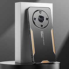 Coque Luxe Aluminum Metal Housse et Bumper Silicone Etui PB4 pour Huawei Honor Magic6 Lite 5G Or