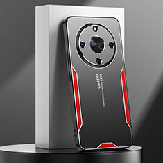 Coque Luxe Aluminum Metal Housse et Bumper Silicone Etui PB4 pour Huawei Honor Magic6 Lite 5G Rouge