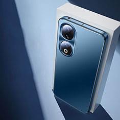 Coque Luxe Aluminum Metal Housse et Bumper Silicone Etui pour Huawei Honor 90 5G Bleu
