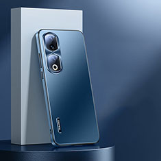Coque Luxe Aluminum Metal Housse et Bumper Silicone Etui pour Huawei Honor 90 Pro 5G Bleu