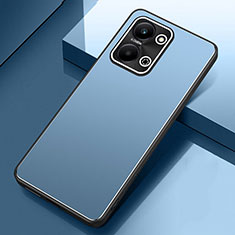 Coque Luxe Aluminum Metal Housse et Bumper Silicone Etui pour Huawei Honor X7a Bleu