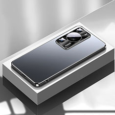 Coque Luxe Aluminum Metal Housse et Bumper Silicone Etui pour Huawei P60 Noir