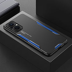 Coque Luxe Aluminum Metal Housse et Bumper Silicone Etui pour OnePlus Nord N20 5G Bleu