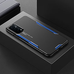 Coque Luxe Aluminum Metal Housse et Bumper Silicone Etui pour OnePlus Nord N200 5G Bleu