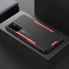 Coque Luxe Aluminum Metal Housse et Bumper Silicone Etui pour OnePlus Nord N200 5G Rouge