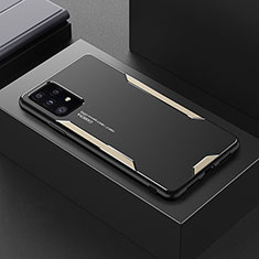 Coque Luxe Aluminum Metal Housse et Bumper Silicone Etui pour Samsung Galaxy A52 4G Or