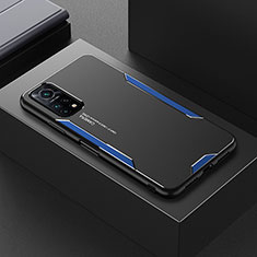 Coque Luxe Aluminum Metal Housse et Bumper Silicone Etui pour Xiaomi Mi 10T 5G Bleu