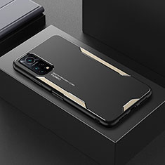 Coque Luxe Aluminum Metal Housse et Bumper Silicone Etui pour Xiaomi Mi 10T 5G Or