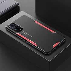 Coque Luxe Aluminum Metal Housse et Bumper Silicone Etui pour Xiaomi Mi 10T Pro 5G Rouge