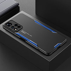 Coque Luxe Aluminum Metal Housse et Bumper Silicone Etui pour Xiaomi Mi 11i 5G (2022) Bleu