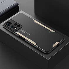 Coque Luxe Aluminum Metal Housse et Bumper Silicone Etui pour Xiaomi Mi 11i 5G (2022) Or