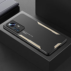 Coque Luxe Aluminum Metal Housse et Bumper Silicone Etui pour Xiaomi Mi 12 5G Or