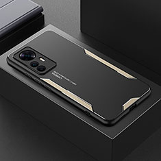 Coque Luxe Aluminum Metal Housse et Bumper Silicone Etui pour Xiaomi Mi 12T 5G Or
