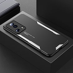 Coque Luxe Aluminum Metal Housse et Bumper Silicone Etui pour Xiaomi Mi 13 Lite 5G Argent