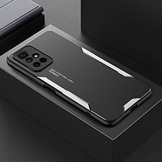 Coque Luxe Aluminum Metal Housse et Bumper Silicone Etui pour Xiaomi Redmi 10 (2022) Argent