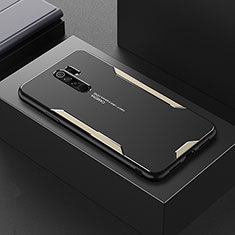 Coque Luxe Aluminum Metal Housse et Bumper Silicone Etui pour Xiaomi Redmi 9 Or