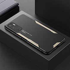 Coque Luxe Aluminum Metal Housse et Bumper Silicone Etui pour Xiaomi Redmi Note 10T 5G Or