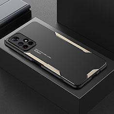 Coque Luxe Aluminum Metal Housse et Bumper Silicone Etui pour Xiaomi Redmi Note 11 5G Or