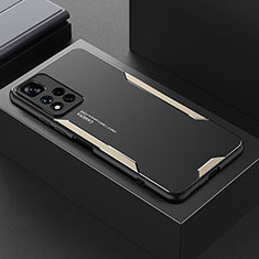 Coque Luxe Aluminum Metal Housse et Bumper Silicone Etui pour Xiaomi Redmi Note 11 Pro+ Plus 5G Or