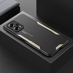 Coque Luxe Aluminum Metal Housse et Bumper Silicone Etui pour Xiaomi Redmi Note 11T Pro 5G Or