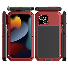 Coque Luxe Aluminum Metal Housse Etui 360 Degres HJ1 pour Apple iPhone 15 Plus Rouge
