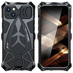 Coque Luxe Aluminum Metal Housse Etui 360 Degres LF1 pour Apple iPhone 15 Plus Noir