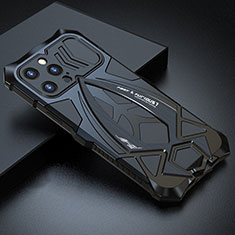 Coque Luxe Aluminum Metal Housse Etui 360 Degres LF1 pour Apple iPhone 15 Pro Max Noir