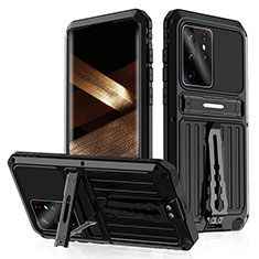 Coque Luxe Aluminum Metal Housse Etui 360 Degres LK2 pour Samsung Galaxy S22 Ultra 5G Noir