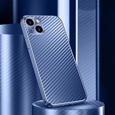 Coque Luxe Aluminum Metal Housse Etui 360 Degres M01 pour Apple iPhone 15 Plus Bleu