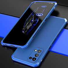 Coque Luxe Aluminum Metal Housse Etui 360 Degres M01 pour Oppo Find X3 Lite 5G Bleu