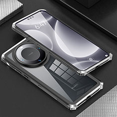 Coque Luxe Aluminum Metal Housse Etui 360 Degres P01 pour Huawei Mate 60 Pro Argent et Noir