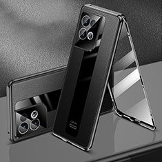 Coque Luxe Aluminum Metal Housse Etui 360 Degres P01 pour Oppo Reno8 Pro 5G Noir