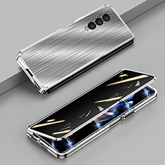 Coque Luxe Aluminum Metal Housse Etui 360 Degres P01 pour Samsung Galaxy Z Fold3 5G Argent