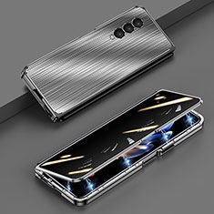 Coque Luxe Aluminum Metal Housse Etui 360 Degres P01 pour Samsung Galaxy Z Fold3 5G Gris