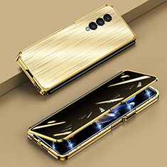Coque Luxe Aluminum Metal Housse Etui 360 Degres P01 pour Samsung Galaxy Z Fold4 5G Or