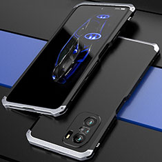 Coque Luxe Aluminum Metal Housse Etui 360 Degres P01 pour Xiaomi Mi 11X 5G Argent et Noir