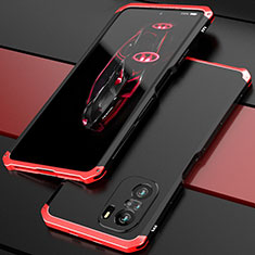 Coque Luxe Aluminum Metal Housse Etui 360 Degres P01 pour Xiaomi Mi 11X 5G Rouge et Noir