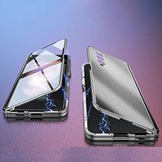 Coque Luxe Aluminum Metal Housse Etui 360 Degres P02 pour Samsung Galaxy Z Fold3 5G Gris